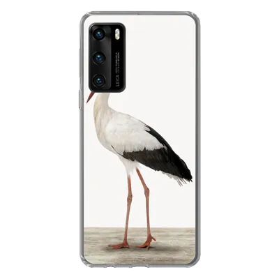 Produktbild von MuchoWow® Handyhülle Schutzhülle Hülle für Huawei P40 Storch - Vogel - Tiere - Jungen - Kinder - Mädchen Silikon Softcase Handy Hülle - Handytasche