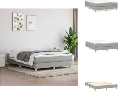Produktbild von vidaXL Boxspringbett Hellgrau 140x190 cm Stoff -  Betten & Bettgestelle