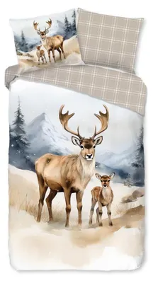 Obrázek produktu pro Dobrý den, sada povlečení "Mark" – hnědá – (140x220 cm) – 100 % bavlna