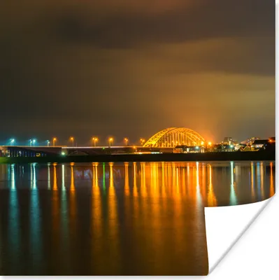 Produktbild von MuchoWow® Poster Nijmegen - Licht - Wasser 100x100 cm - Babyzimmer