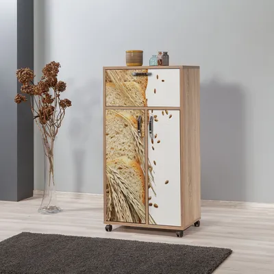 Produktbild von Skye Decor, Kiler - 736, Mehrzweckschrank, Sonoma-Eiche, 100 % MELAMINBESCHICHTETE SPANPLATTEN, 60 x 36 x 116 cm