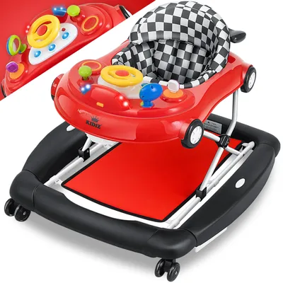 Produktbild von KIDIZ® 4in1 Lauflernhilfe Babywalker Spiel- und Lauflernwagen Gehfrei - Schaukelfunktion Babywippe mit Rollen, Licht, Musik ,Spielecenter Esstisch Laufstuhl Laufhilfe babys ab 6 Monaten Klappbar