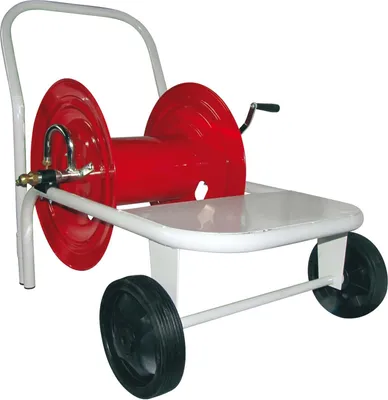 Produktbild von Professioneller Stahlspritzschlauchaufroller mit Rädern