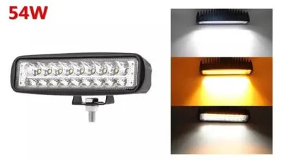 Zdjęcie produktu dla Uniwersalny reflektor halogenowo-LED 54 W / lampa robocza 12 V–24 V z wbudowanym kierunkowskazem, biało-pomarańczowe światło do samochodu, offroad