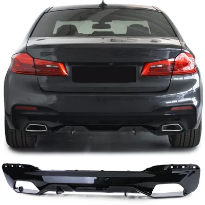 Produktbild von Diffusor schwarz glänzend für BMW 5er G30 G31 ab 2016 mit M-Paket Heckdiffusor