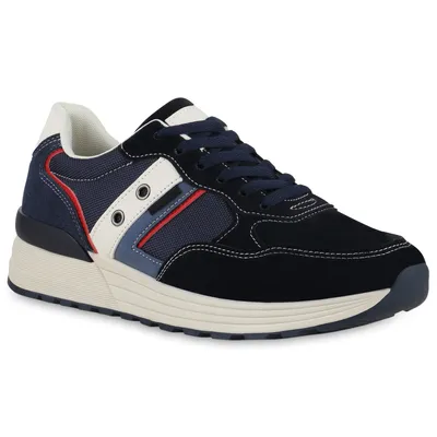 Produktbild von VAN HILL Herren Laufschuhe Sportschuhe Sportlich Profil-Sohle Schnür-Schuhe 840699, Farbe: Dunkelblau, Größe: 45