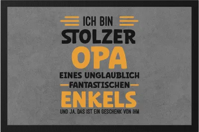 Produktbild von Ich bin stolzer Opa Fußmatte Geschenk Vatertag Opa Enkel Geburtstag