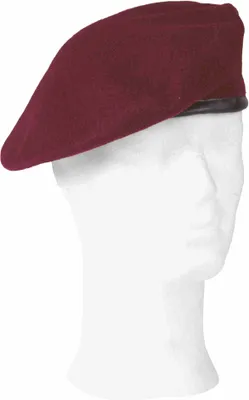 Produktbild von Bundeswehr Barett aus Wolle, bordeaux, Größe 61, mit integrierter Abzeichenverstärkung