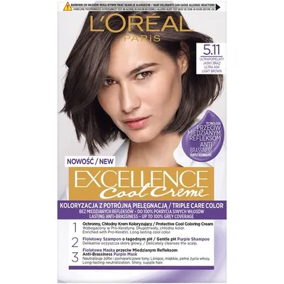 Produktbild von L'Oreal Paris Excellence Kühle Creme Haarfarbe 5.11 Ultra Aschdunkelblond 172 ml
