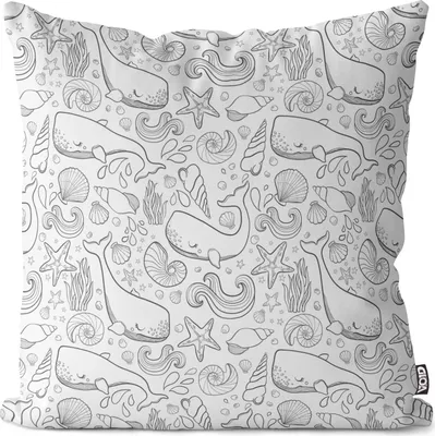 Produktbild von VOID Wale und Muscheln Kissenbezug Kissenhülle Sofakissen Kissen Deko Outdoor-Kissen Dekokissen