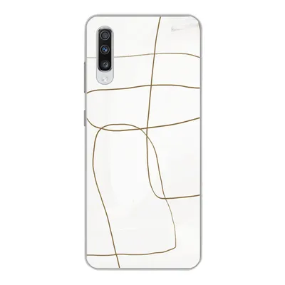 Produktbild von MuchoWow® Handyhülle Schutzhülle Hülle für Samsung Galaxy A70 Kunst - Braun - Weiß - Abstrakt Silikon Softcase Handy Hülle - Schutzhaube