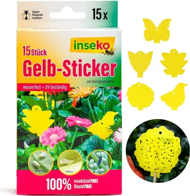 Produktbild von inseko 15x Profi Gelbsticker I Gelbtafeln I Gelbfalle I Fliegenfalle I umweltfreundlich/giftfrei - 1 Packung (552410)