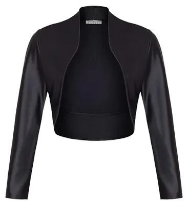 Productafbeelding van DANAEST dames bolero met lange mouwen en open voorkant (model 709), maat: L, kleur: zwart