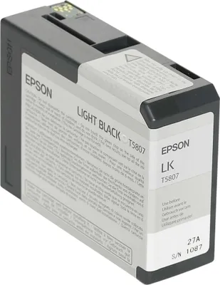 Obrázok produktu pre Epson Inkoustová Light Black T580700, Light black, Atrament na pigmentovej báze, 80 ml, 1 kusov