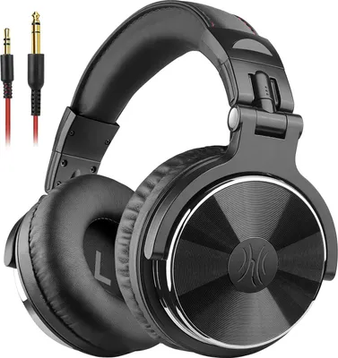 Produktbild von Over Ear Kopfhörer mit Kabel, 50mm Treiber, Bassklang, 6.35 & 3.5mm Klinke, Share-Port, Geschlossene DJ Headphones für Studio, Podcast, Monitor, Handy