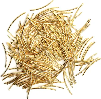 Produktbild von 200pcs gebogene Nudelröhrchen -Abstandssperlen Langschleizte DIY -Schmuckzubehör machen goldgold