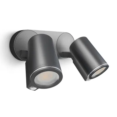 Produktbild von STEINEL Spot DUO, Wandbeleuchtung für den Außenbereich, Schwarz, Aluminium, Kunststoff, IP44, Fassade, II