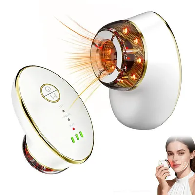Produktbild von 3-in-1 Lymphdrainage-Massagegerät, Gesichtskontur-Massagegerät mit Schröpffunktion, Rotlicht-Hautstraffungsgerät, Doppelkinn-Entferner.