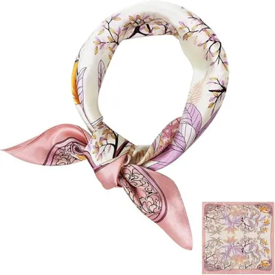 Produktbild von 1 Stück - Kleines quadratisches Seidentuch - Rosa - 53 cm - und vielseitig