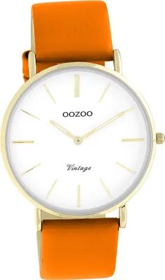Produktbild von Oozoo Damen Armbanduhr orange Analog Vintage Series Lederarmband D2UOC20307