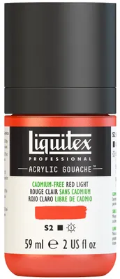Produktbild von Liquitex 2059893 Professional Acryl Gouache - Kadmiumfrei Rot Hell , 59ml Flasche, matt - Acrylfarbe mit Gouache Eigenschaften, Hochdeckend, Wasserfest & Lichtecht – Acrylic Gouach - 59ml