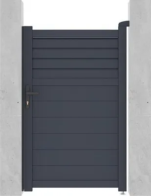 Produktbild von Aluminium-Drehtor mit Rollladen L103 x H166 cm anthrazit VIAZO
