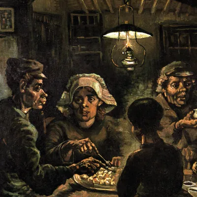 Produktbild von Vincent Van Gogh Kunstdruck Bild - Die Kartoffelesser, 1885 (40 x 40 cm)