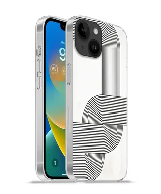 Produktbild von MuchoWow® Handyhülle Schutzhülle Hülle für Apple iPhone 14 - Softcase Kunst - Schwarz - Weiß - Linie Silikon Softcase Handy Hülle - Mobiltelefonhülle