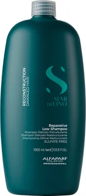 A bottle of Alfaparf Milano Semi Di Lino Reconstruction Shampoo.