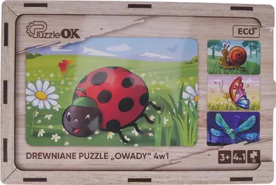 Obrázok produktu pre Holzpuzzle 4 v 1 INSEKTEN Puz-59557