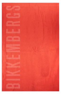 Produktbild von Rotes Damen-Strandtuch mit Stickerei, 90x168 cm, Punktedesign