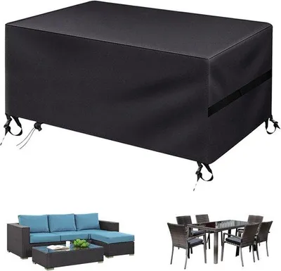 Produktbild von Famanu Schutzhülle für Gartenmöbel - 180 x 120 x 74 cm, wasserdicht, für rechteckigen Tisch und Stühle