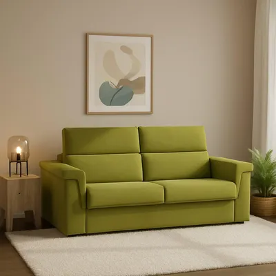 Immagine prodotto di Biscossi - Divano Letto 2 Posti, 205x95 cm Verde, Sfoderabile Italy