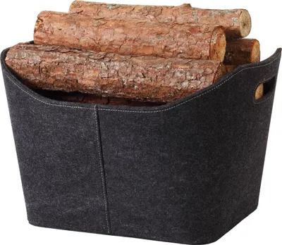 Produktbild von TrendLine Holzkorb Filz 36 x 49 x 31,5 cm anthrazit