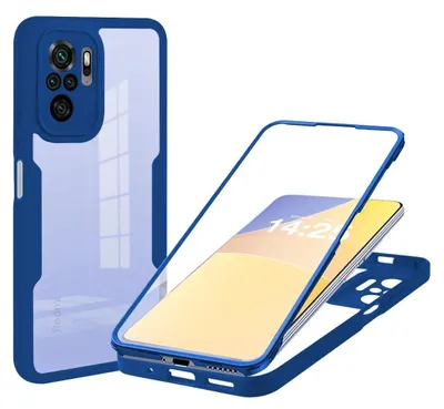 Produktbild von 360 Grad Handyhülle für Xiaomi Redmi Note 10 Pro Full Cover Rundum Schutz Farbe: Blau