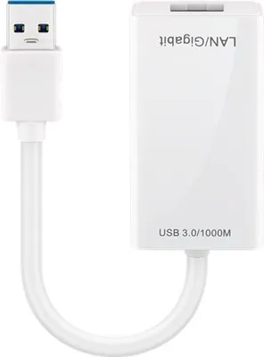 Image de Goobay 95442 Convertisseur réseau USB 3.0 Gigabit Ethernet, 0.1 m - pour connecter un PC/MAC avec port USB à un réseau Ethernet