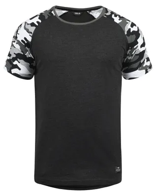 Produktbild von SOLID SDCahil Herren T-Shirt Kurzarm Shirt mit Rundhals-Ausschnitt Camouflage-Muster Baumwollmischung Regular fit