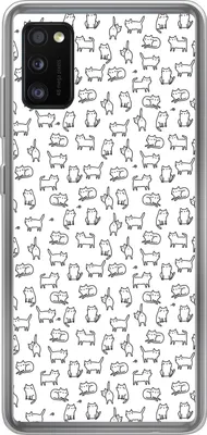 Produktbild von MuchoWow® Handyhülle Schutzhülle Hülle für Telefoonhoesje Samsung Galaxy A41 Mädchen - Katze - Muster - Mädchen - Kinder - Kinder Silikon Softcase Handy Hülle - Mobiltelefon