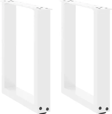 Produktbild von Couchtischbeine U-Form 2 Stk. Weiß 38x(42-43) cm Stahl