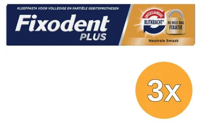 Productafbeelding van 3x Fixodent Kleefpasta Plus Dual Power (40 gr)