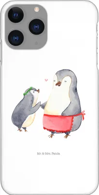 Produktbild von Mr. & Mrs. Panda Iphone 11 Pro Handyhülle Pinguin mit Kind - Weiß - Geschenk, Muttertag, Mami, Handy Case, Vorbild Mama, Mutter, Premium Kunststoff, Familie