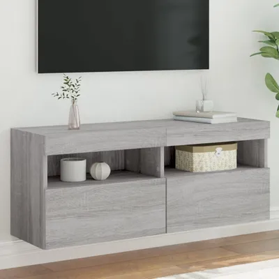 Produktbild von TV-Wandschrank mit LED-Leuchten Grau Sonoma 100x30x40 cm 837216