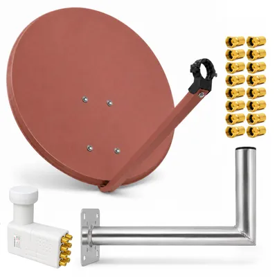 Produktbild von PremiumX SAT Anlage 80cm Satellitenantenne Octo LNB Wandhalter 45cm