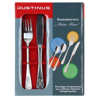 Produktbild von Justinus Kinderbesteck Edeltstahl Motiv Meine Tiere