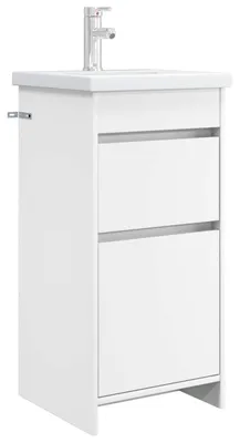 Produktbild von Badezimmerschrank mit Waschbecken Weiß 42 x 40 x 84,5 cm