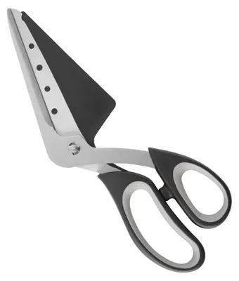Pizzaschere mit Pizzalöffel, 27 cm, Edelstahl, schwarz/weiß