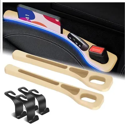 Obrázek produktu pro Sada 2 kusů držáků na autosedačky se 4 háčky, černá