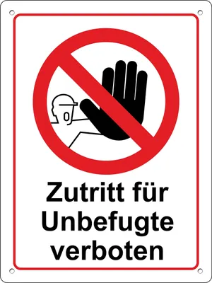 Produktbild von Verbotenes Zutrittszeichen aus Aluminium 30 x 20 cm