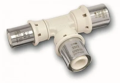 Produktbild von Aluverbund Pressfitting SANHA PPSU T-Stück Mittelabgang reduziert 20 x 2 - 16 x 2 - 20 x 2 Multikontur DVGW