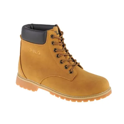 A single brown boot is shown against a white background.